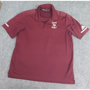 Adidas Golf Polo Mens XL Red Burgundy Vented Performance Climalite Logo